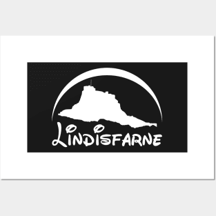 Lindisfarne Castle (White Logo) Posters and Art